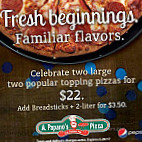 A Papano's Pizza menu