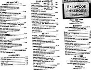 Hardwood Steakhouse menu