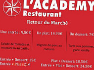 L'academy menu