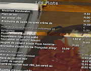 Au pique assiette menu