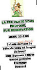 La Fée Verte menu