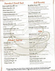 The Concord Cafe menu