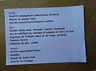 Les Sarments menu