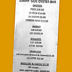 Sunnyside Oyster menu