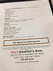 Tina's Breakfast And More menu