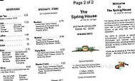 The Spring House menu