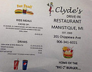 Clyde's Drive-in menu