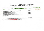 Les Soldanelles menu