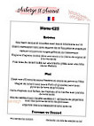 Auberge De La Vallee De La Gorre menu