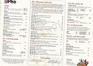 Pho menu