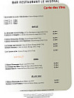 Le Mistral menu