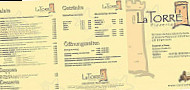 La Torre Pizzeria menu