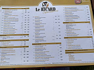 Le Ricard menu