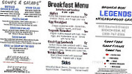 Broken Bow Legends Neighborhood Grill menu