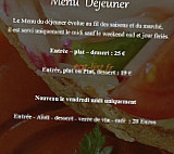 Le Temps de Vivre menu