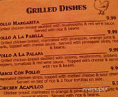 Las Margaritas menu