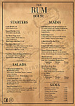 Rum House menu