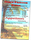 Oasis Lounge Eatery Casino menu