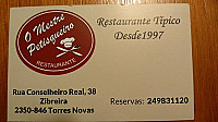 Mestre Petisqueiro menu