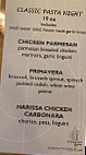 Palette Bistro menu