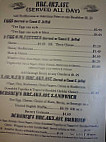 Dershey's Cafe menu