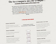 Le Croque Bedaine menu