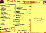 Thai Siam menu