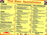 Thai Siam menu