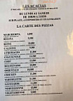 Les Acacias menu