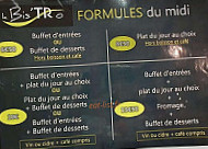 Le Bis'tro menu