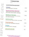 Refuge De Gève menu