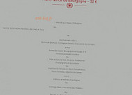 Hôtel De La Poste menu