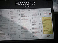 Havaco Cafe menu