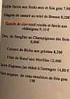 Auberge du Grebe menu