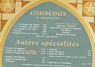 L'Etoile d'Orient menu