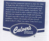 Culver's menu