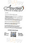 Aurora Trattoria menu