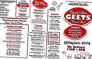 Geet's Diner menu