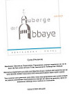 Auberge De L'abbaye menu