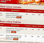 Pizza First menu