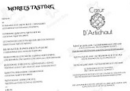 Coeur D'artichaut menu