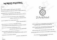 Coeur D'artichaut menu