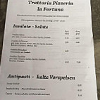 Trattoria-pizzeria- La Fortuna menu