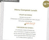 Le Comptoir menu