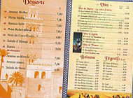 Le Marrakech menu