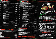 Pizza Heimservice Giovannis menu