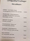 Landgasthof Freilinger menu