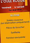 L'oule Rouge menu