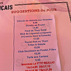 Café Français menu