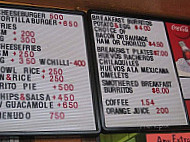 Toribios menu